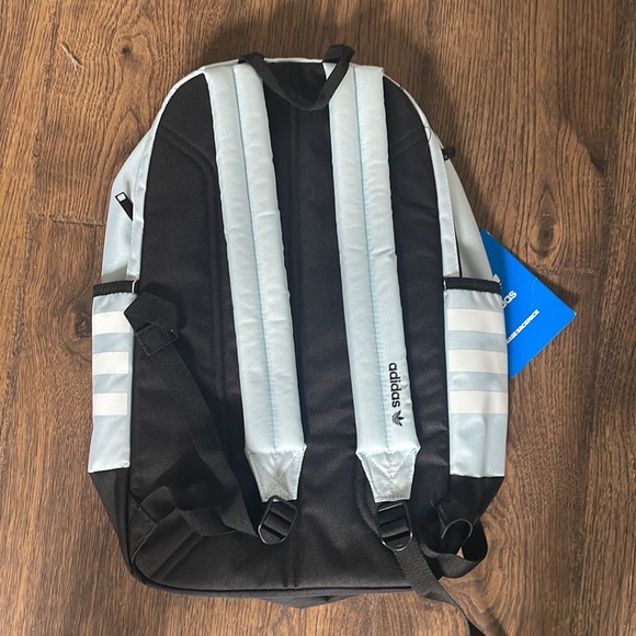 Adidas Originals Base Backpack in sky tint blue/black/white 1650cu TREFOIL - Picture 3 of 10